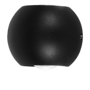 Aplique de Pared Exterior Esférico Moderno NEGRO 2 LUCES