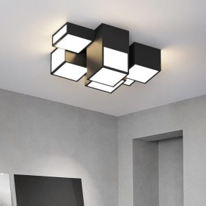 Lámpara Colgante Minimalista con Cubos en Negro