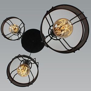 Lámpara colgante de diseño industrial con focos orientables y acabado negro
