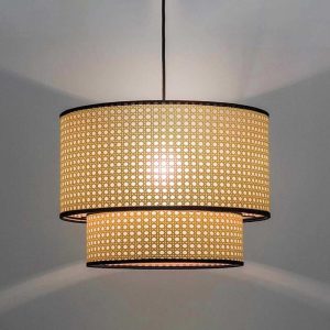 Lámpara colgante de mimbre doble EN RATTÁN