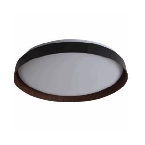 LÁMPARA DE TECHO LED CIRCULAR NEGRA CON DETALLE EN MADERA