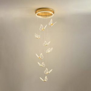 LÁMPARA de diseño con efecto de mariposas flotantes