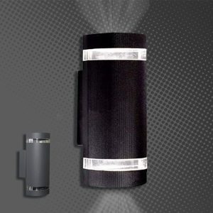 Aplique de Pared Exterior Cilíndrico Negro minimalista