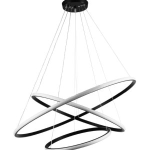 Lámpara colgante con aros LED entrelazados