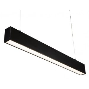 Lámpara colgante lineal LED negra de diseño moderno