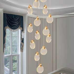Lámpara Colgante Cilindro Moderno Bicolor Oro Mate y Ópalo