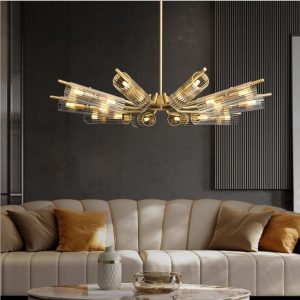 Lámpara de techo de diseño artístico con luces direccionales EN CRISTAL