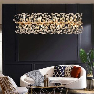 Lámpara Colgante De Cristal Con Diseño Floral INTE 3000K