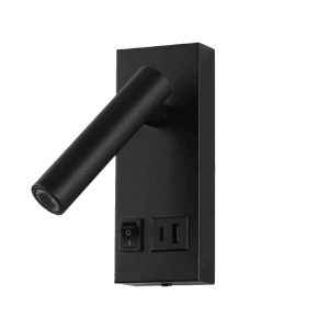 Aplique de Pared con Enchufe USB y Interruptor