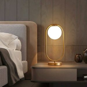 Lámpara de Mesa de Diseño Moderno con Base Ovalada