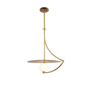 Lámpara colgante de diseño minimalista con detalles en dorado